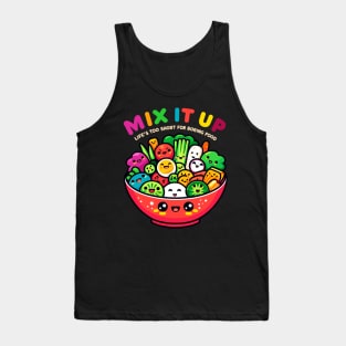 Happy Veggies Salad Bowl - Cute Kawaii Vegetarian Tank Top